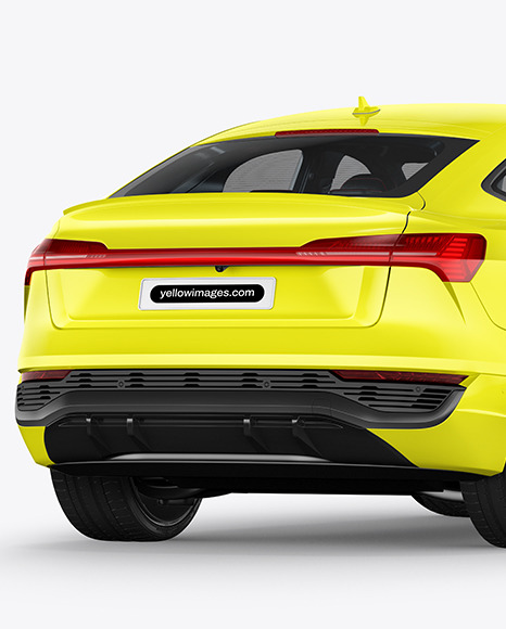 Electric Crossover SUV Mockup - Back Half Side View