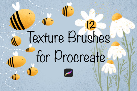 12 Texture Brushes in Procreate &#034;Joy of bees&#034;