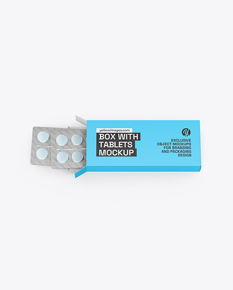 Paper Box W/ Tablets Mockup