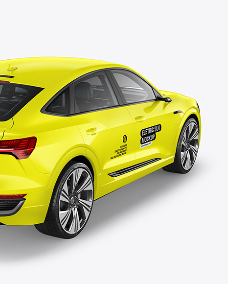 Electric Crossover SUV Mockup - Back Half Side View