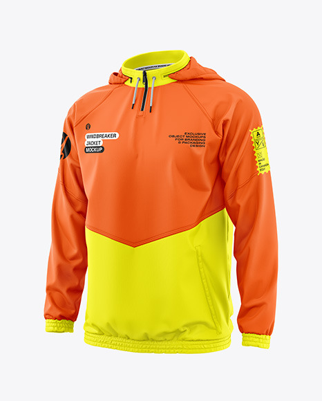 Men&#039;s Windbreaker Jacket Mockup - Front View