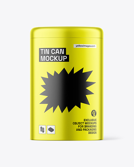 Matte Metallic Tin Can Mockup