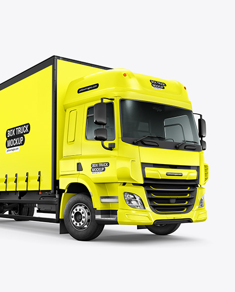 Box Truck Mockup - Half Side View