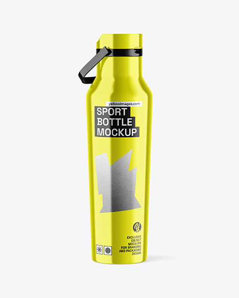 Metallic Sport Bottle Mockup