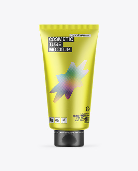 Matte Metallic Cosmetic Tube Mockup