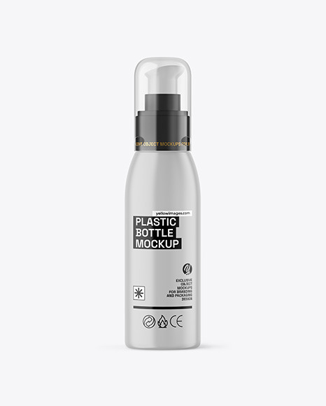 Matte Cosmetic Bottle with Pump Mockup