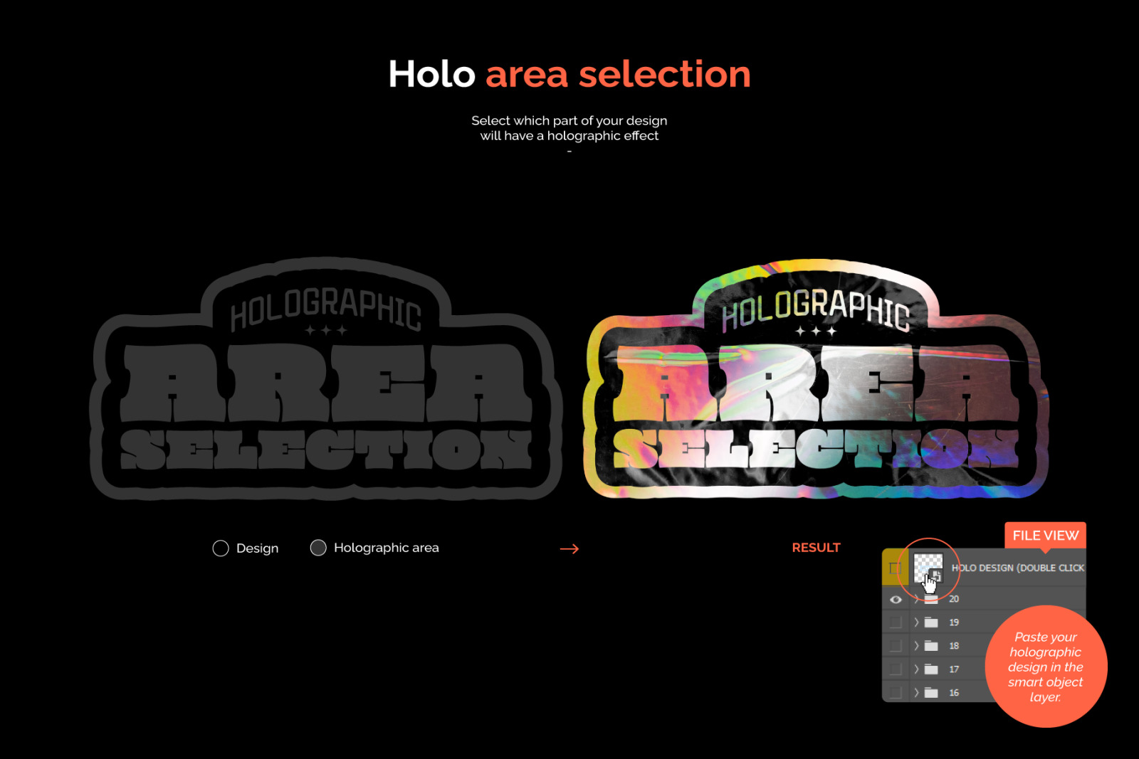 Holographic Stickers - Mockup Machine