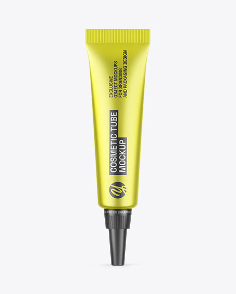Matte Metallic Cosmetic Tube Mockup