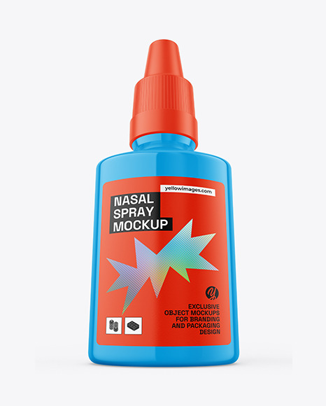 Glossy Nasal Spray Bottle Mockup
