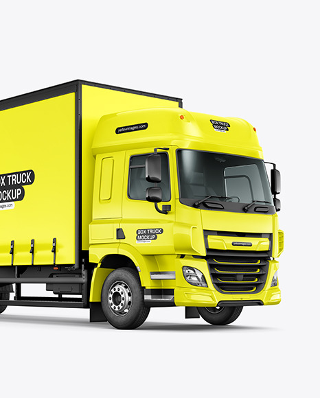 Box Truck Mockup - Half Side View
