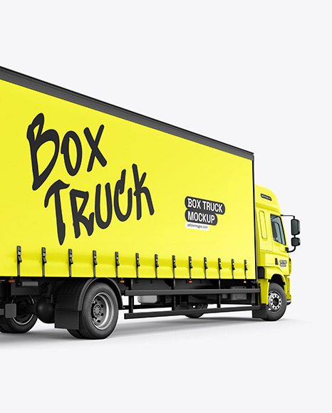 Box Truck Mockup - Back Half Side View