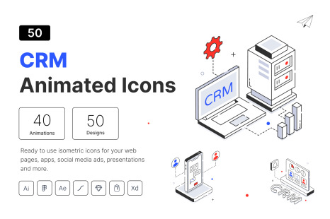 CRM Isometric Icons