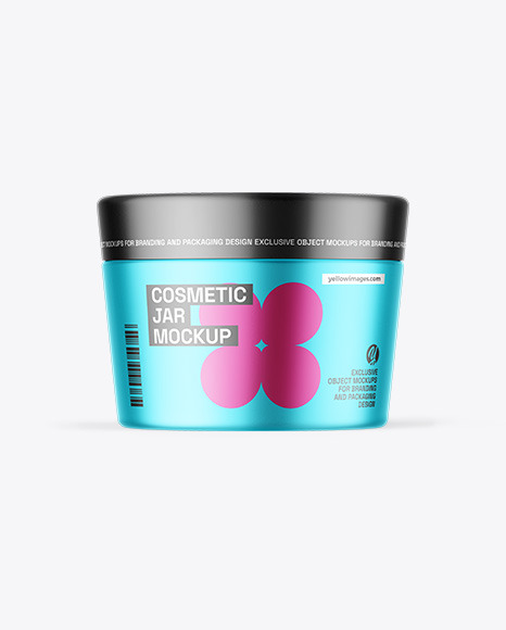 Matte Metallic Cosmetic Jar Mockup