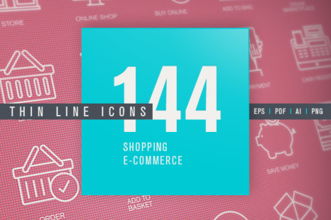 Set of Thin Line Icons for Shopping and E-commerce