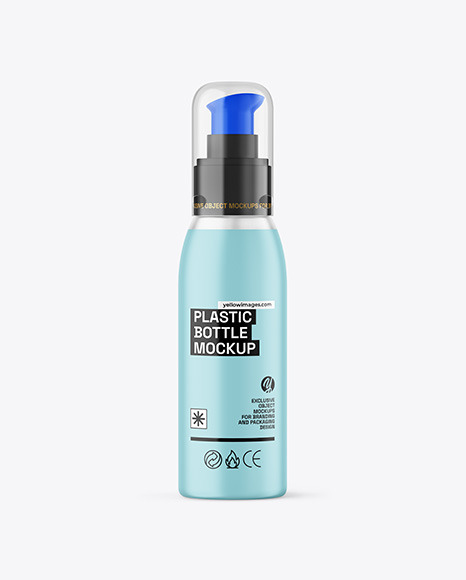 Frosted Liquid Soap Cosmetic Bottle with Pump Mockup
