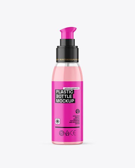Clear Liquid Soap Cosmetic Bottle with Pump Mockup