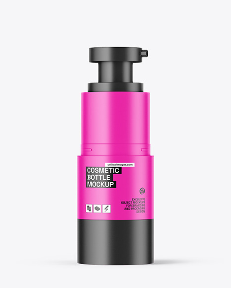 Matte Cosmetic Bottle with Pump Mockup