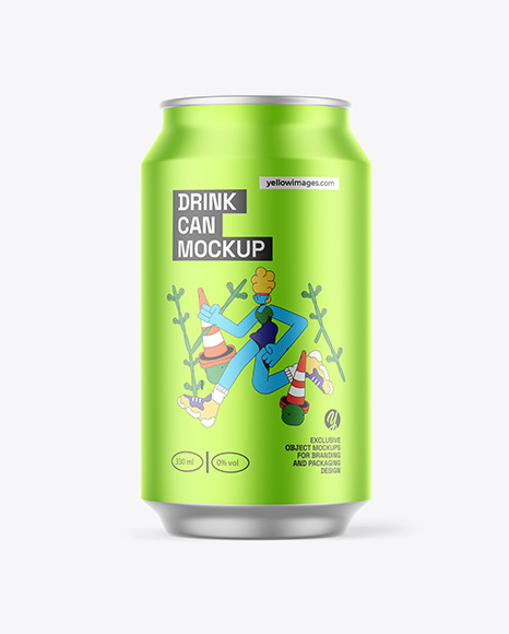 Metallic Drink Can Mockup