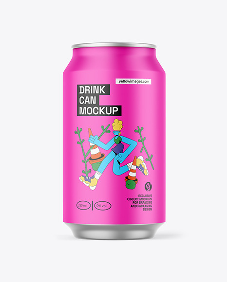 Matte Drink Can Mockup