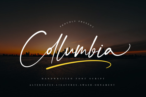 Collumbia - Handwritten font script