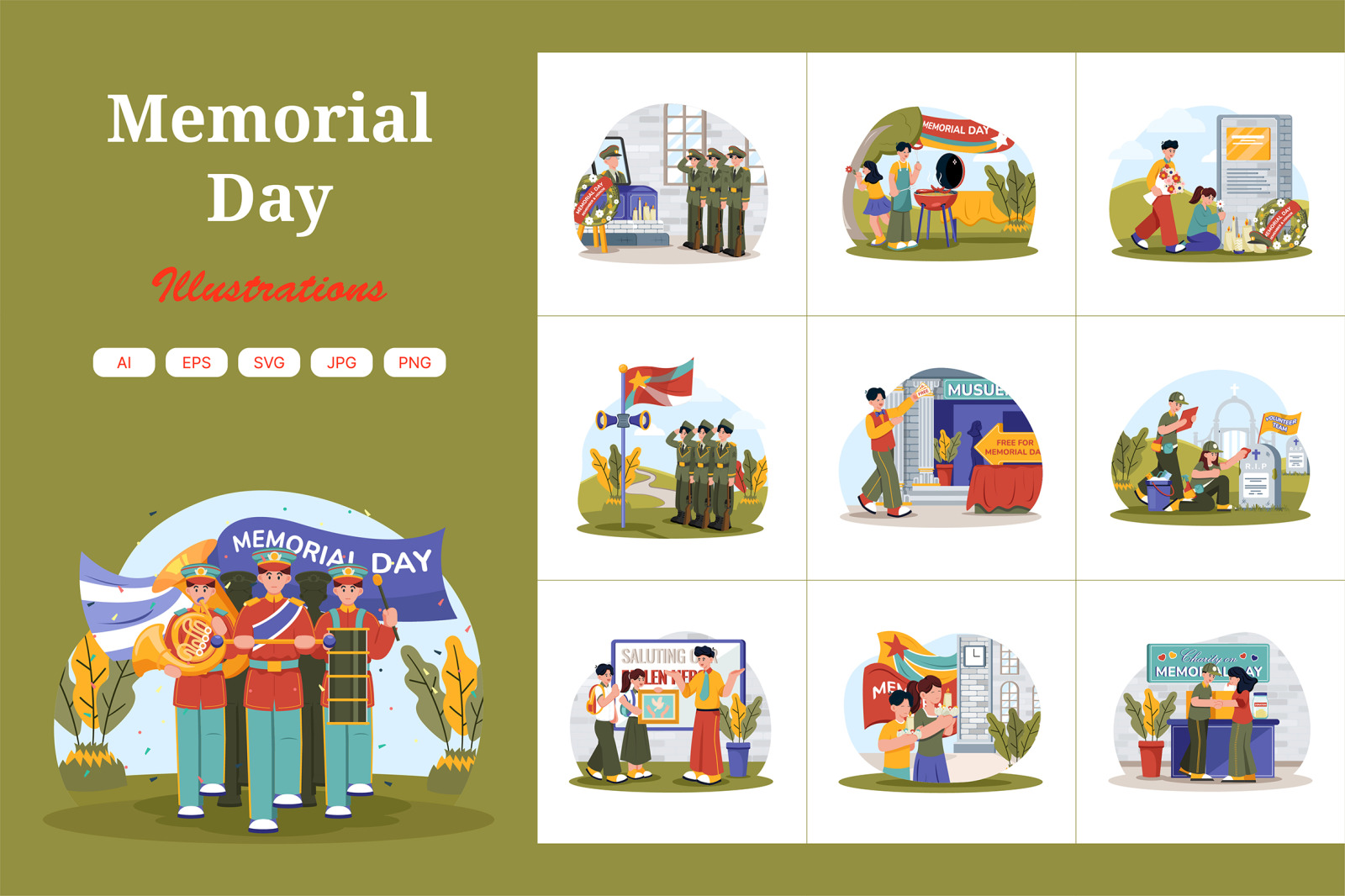 M720_Memorial Day Illustration Pack M720_Memorial Day Illustration Pack