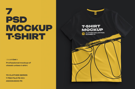 7 Mockups Classic Unisex T-Shirt