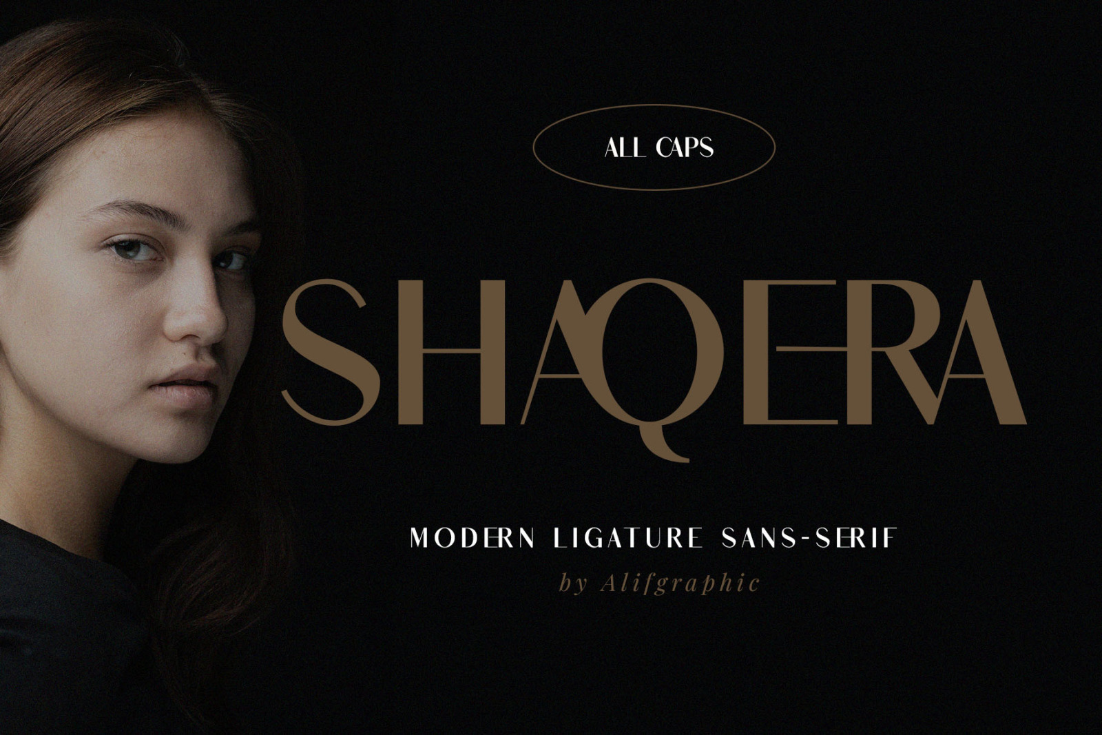 Shaqera Ligature SansSerif on Yellow Images Creative Store