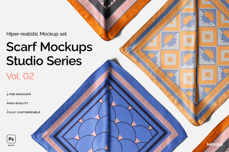 Silk Scarf Mockup Pack - Vol. 02