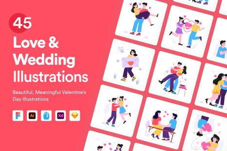Love and Wedding Illustration