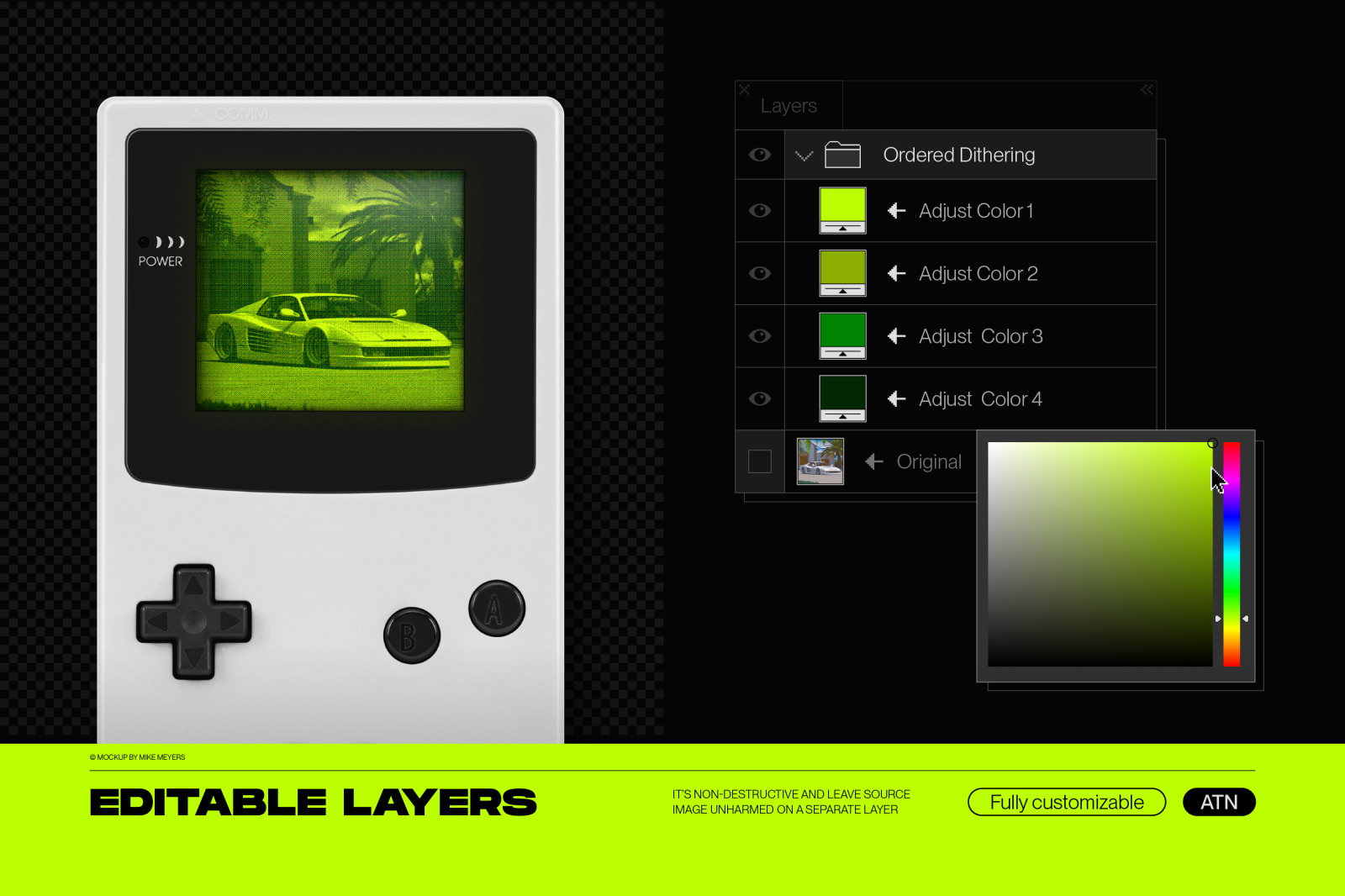 Bitmap LAB – one-click pixel halftone Photoshop action
