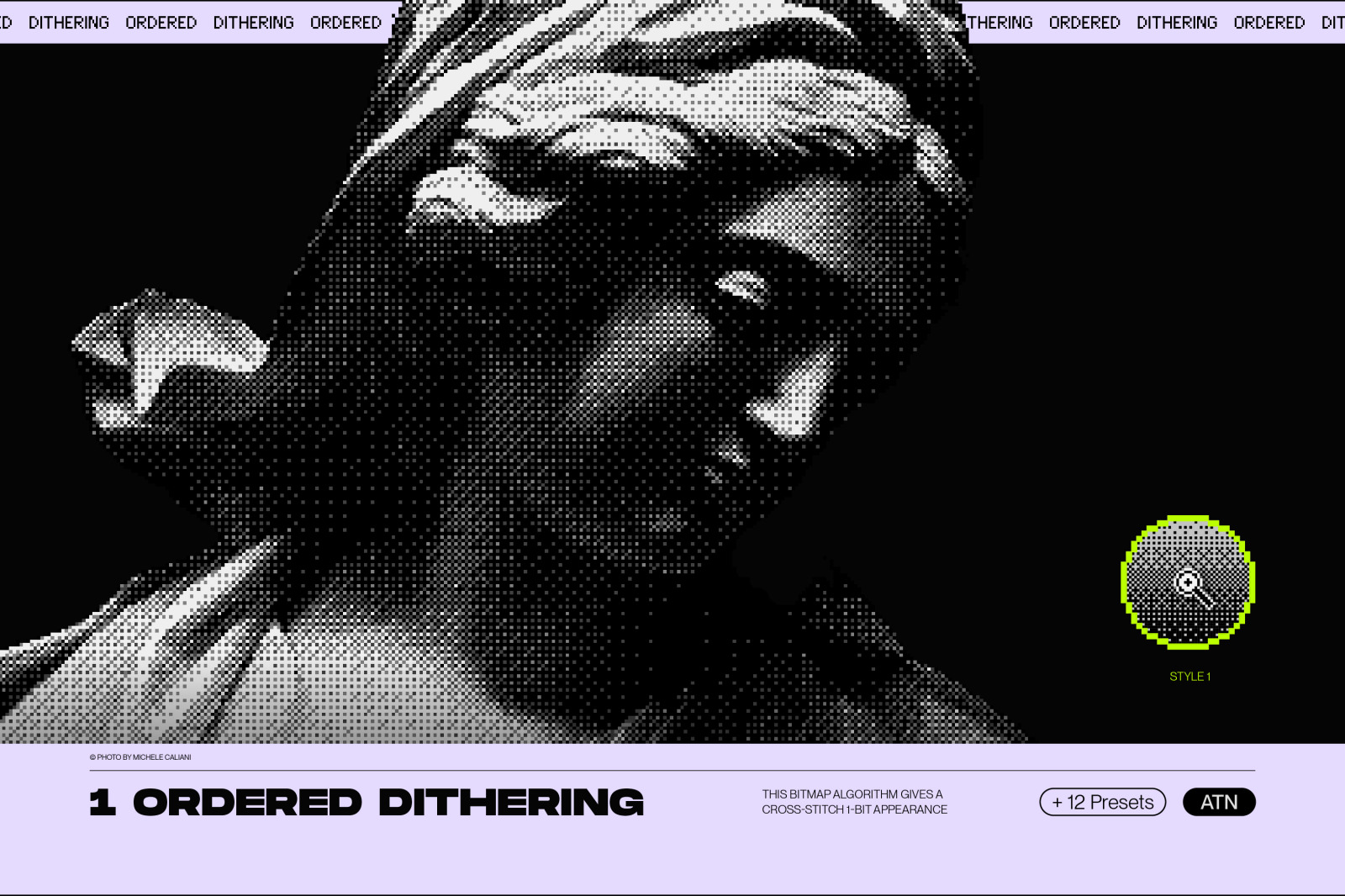Bitmap LAB – one-click pixel halftone Photoshop action