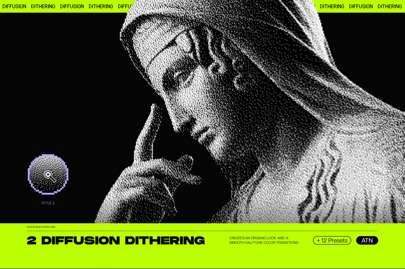 Bitmap LAB – one-click pixel halftone Photoshop action
