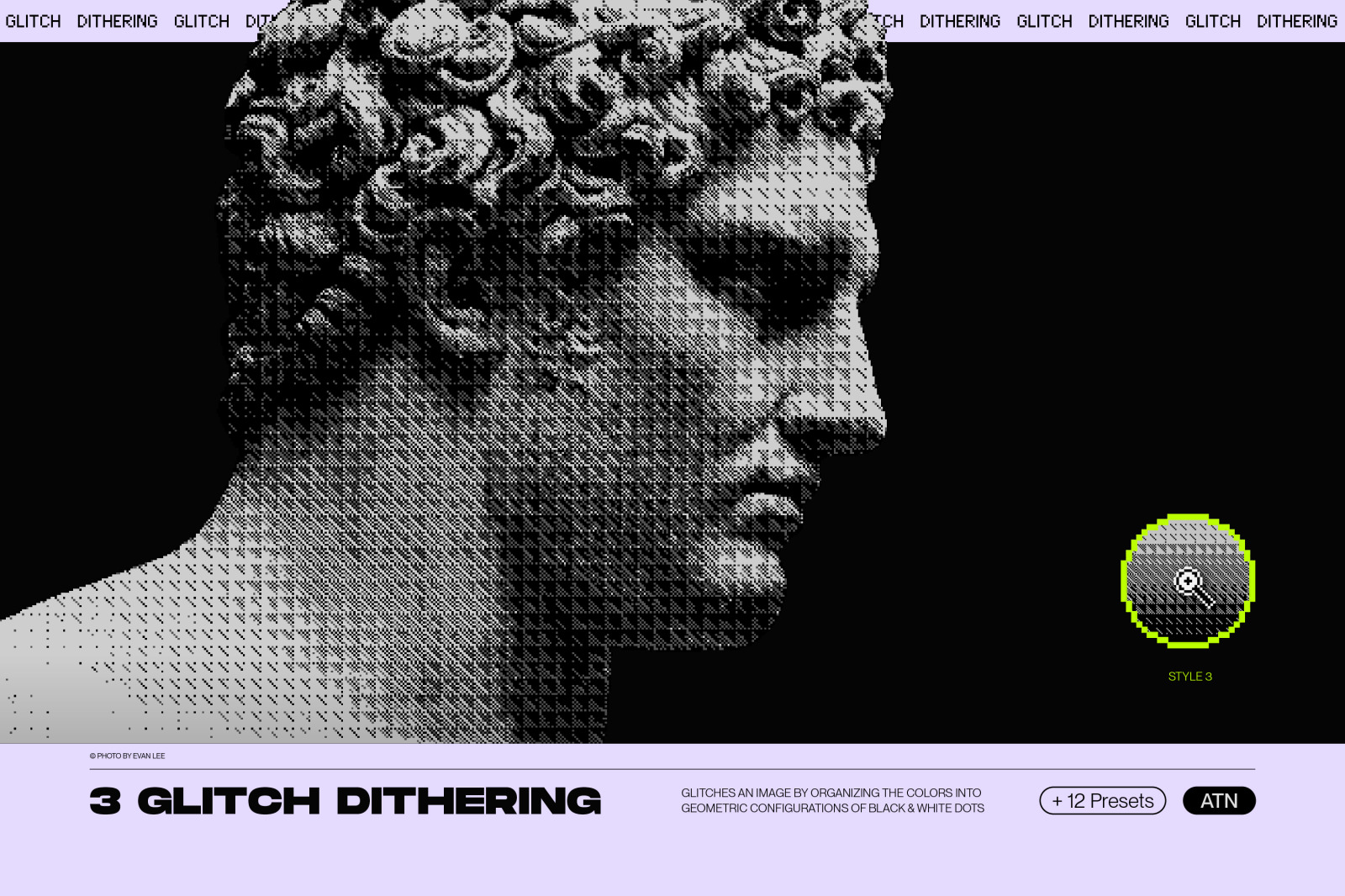 Bitmap LAB – one-click pixel halftone Photoshop action