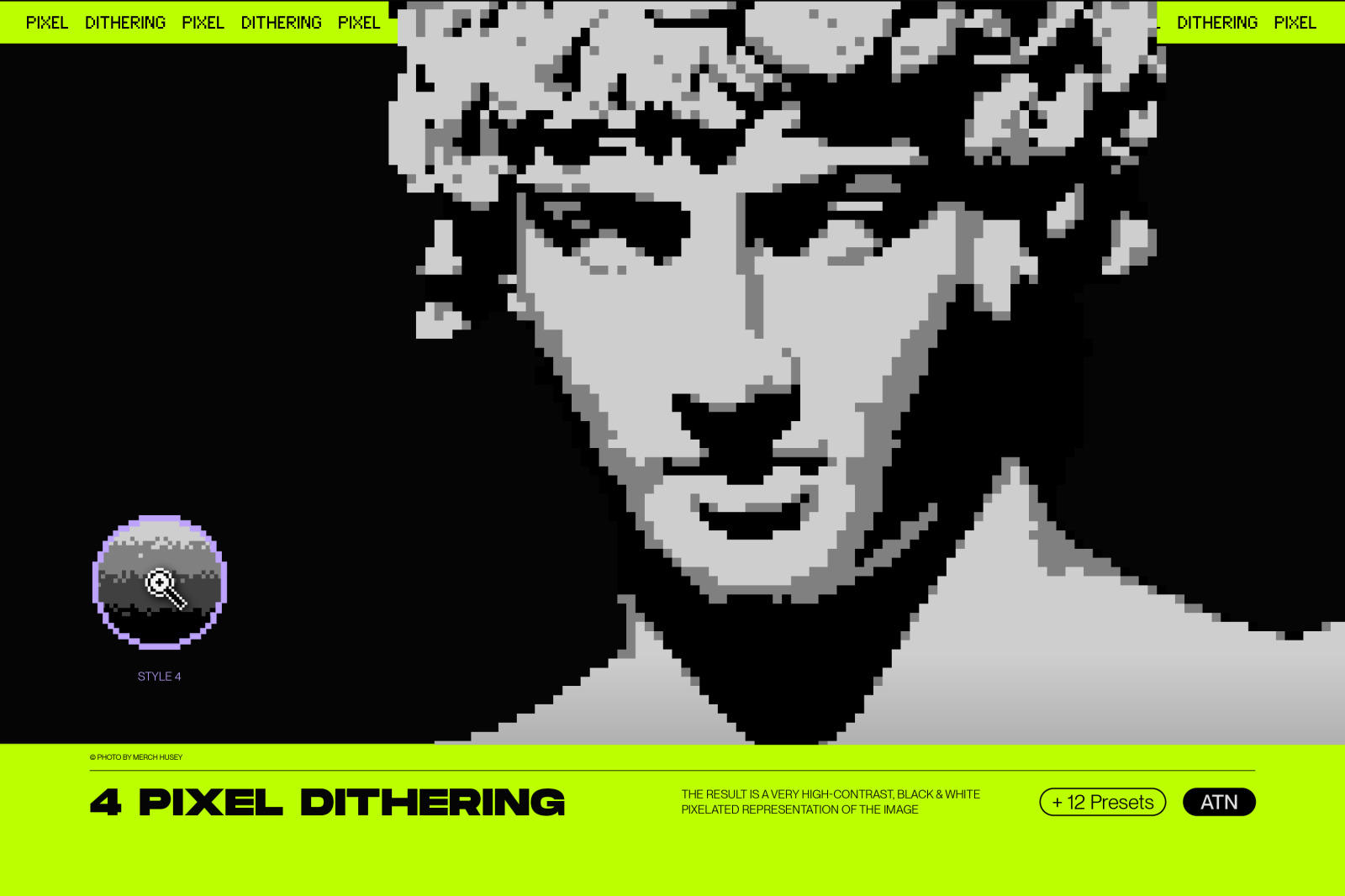 Bitmap LAB – one-click pixel halftone Photoshop action
