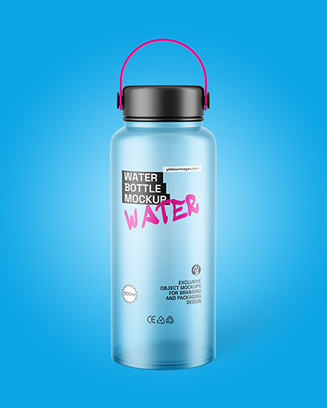 Frosted Water Bottle Mockup - Free Download Images High Quality PNG, JPG