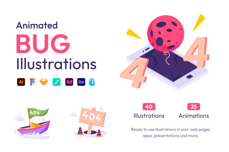 Animated Bug Illustration Set
