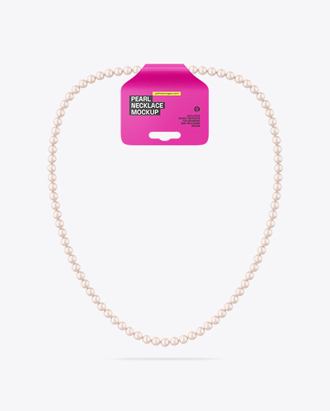 Pearl Necklace with Label Mockup