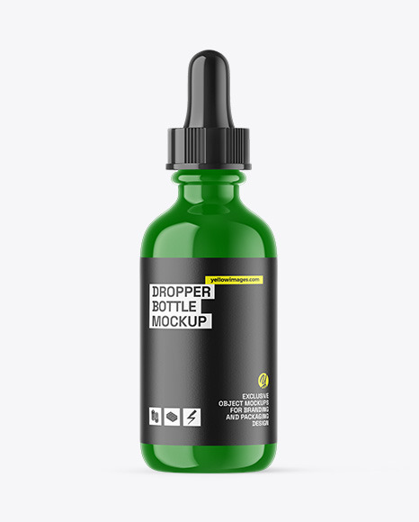 Glossy Plastic Dropper Bottle Mockup