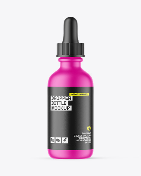 Matte Plastic Dropper Bottle Mockup