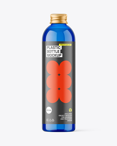 Blue Plastic Bottle Mockup