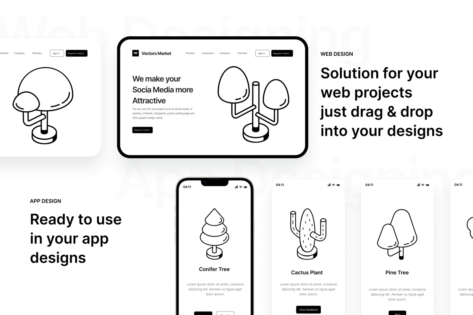 Isometric Tree Icons