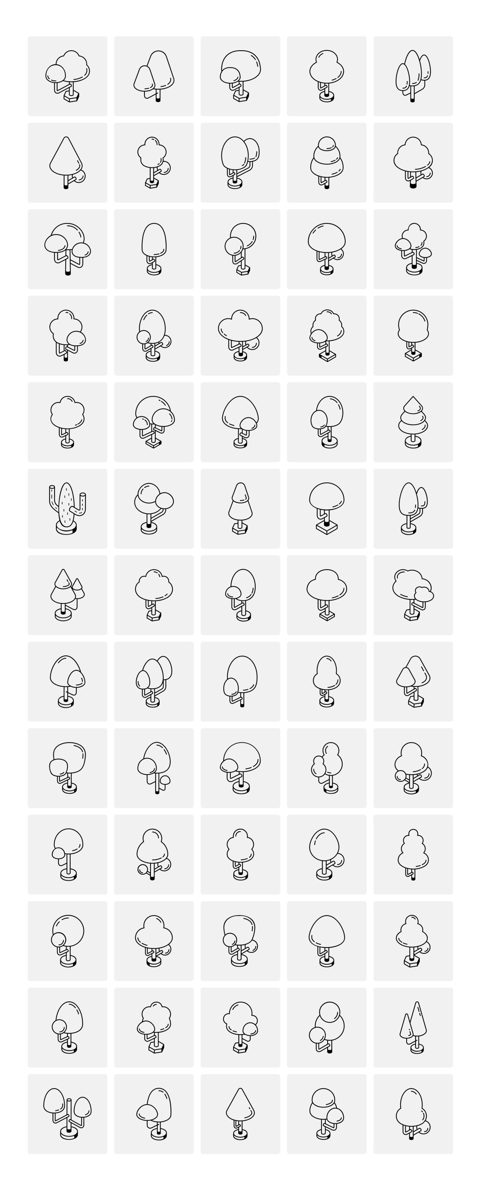 Isometric Tree Icons