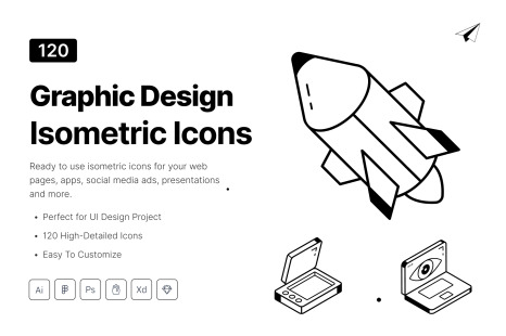 Isometric Graphic Design Icons
