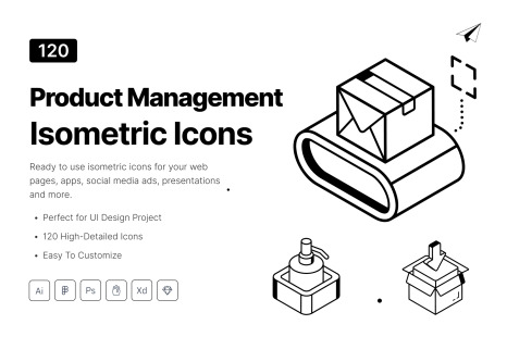 Isometric Product Management Icons