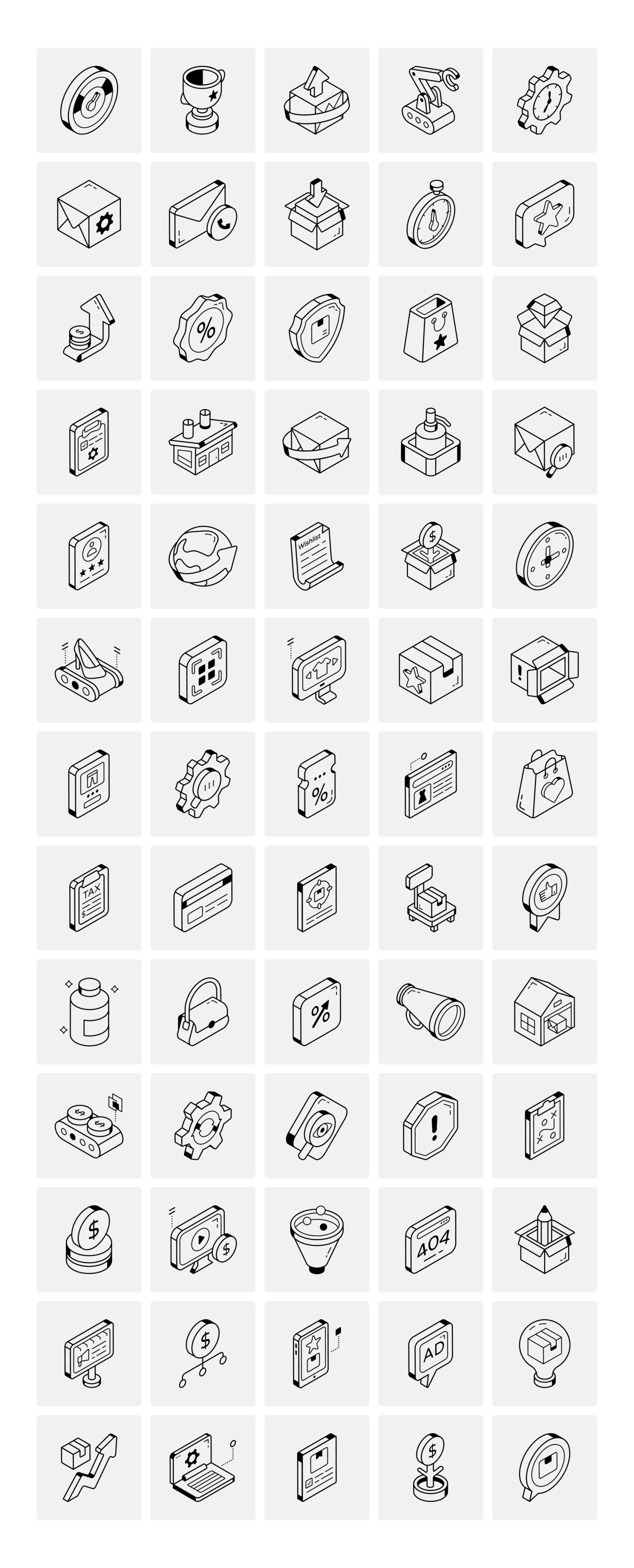 Isometric Product Management Icons Isometric Product Management Icons