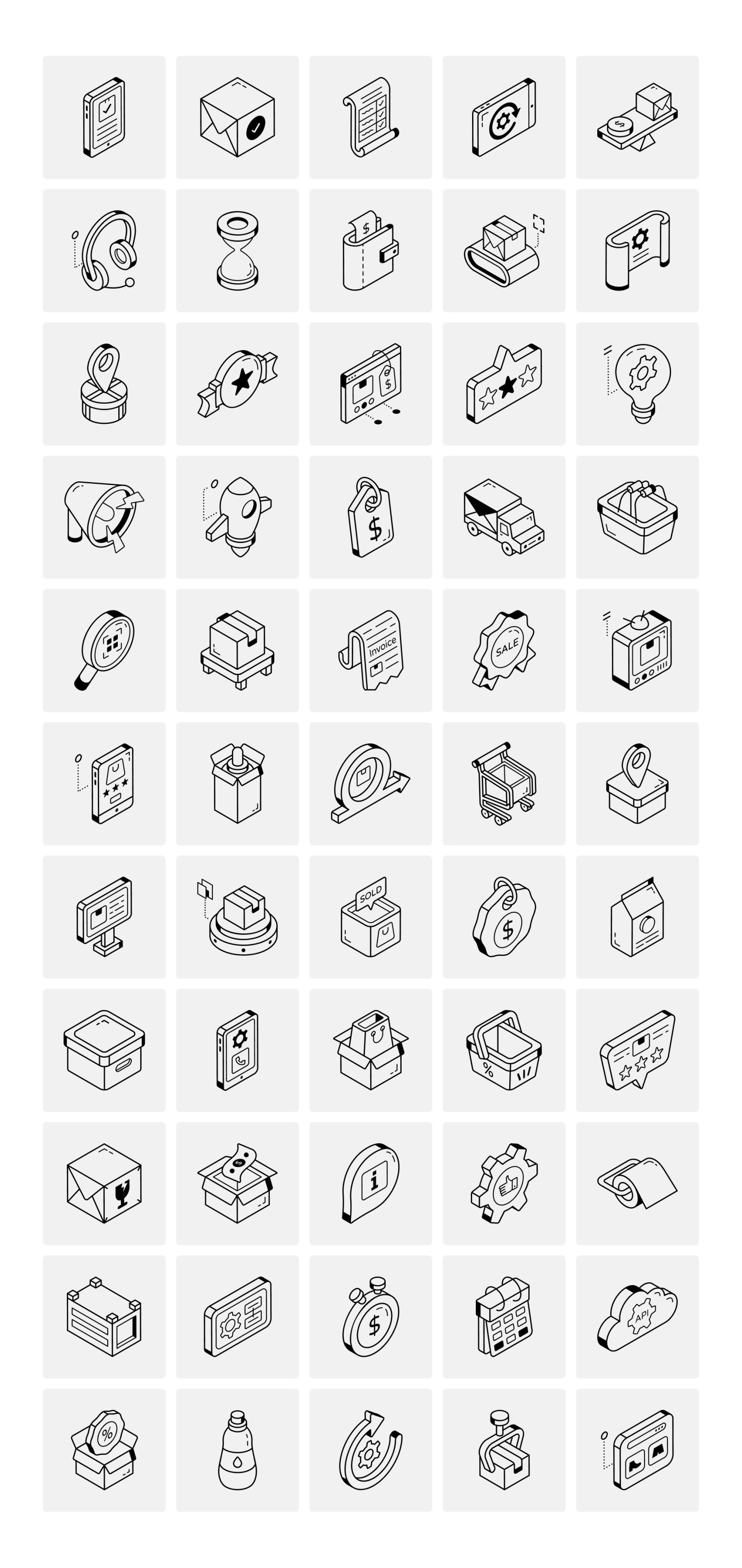 Isometric Product Management Icons Isometric Product Management Icons
