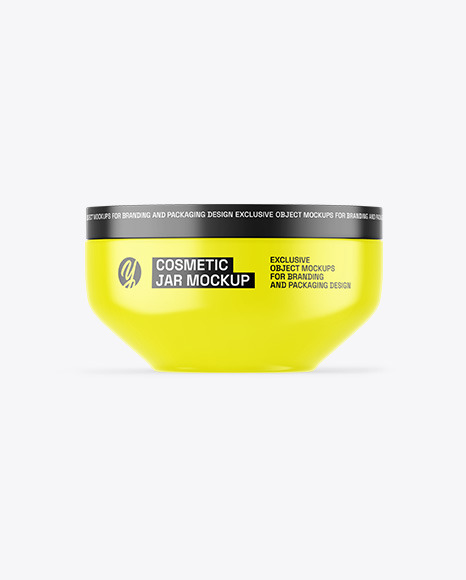 Glossy Cosmetic Jar Mockup