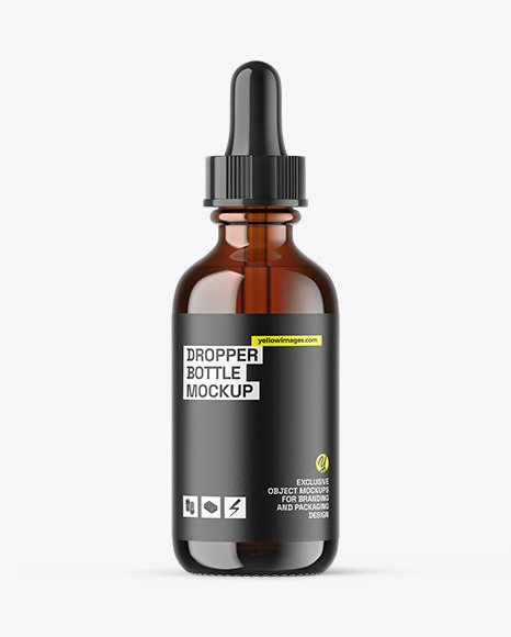 Amber Glass Dropper Bottle Mockup
