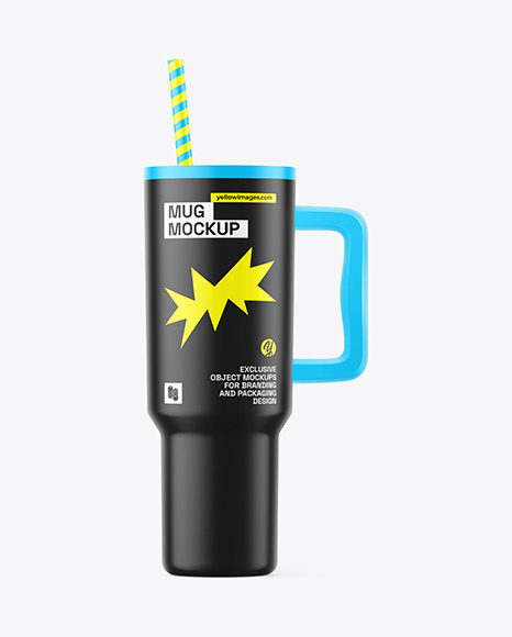 Matte Ceramic Travel Mug Mockup