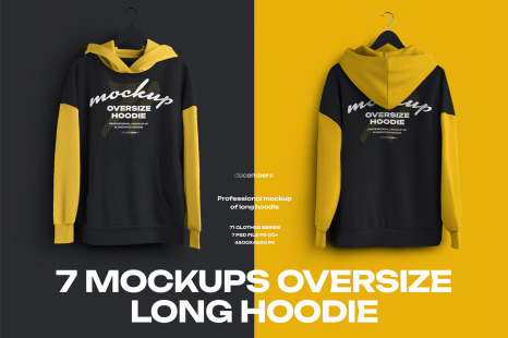 7 Mockups Oversize Long Hoodies